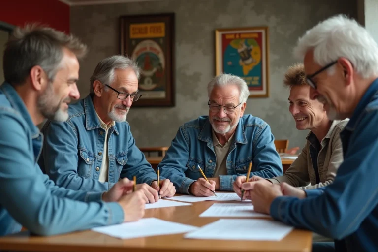 Groupe de personnes remplissant des formulaires d'adhésion